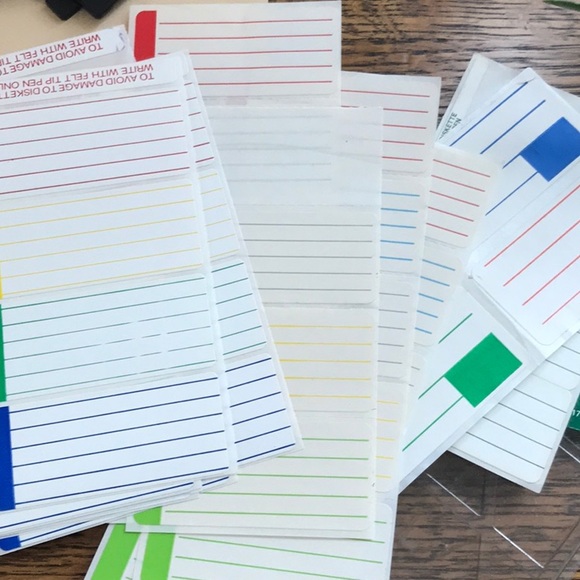 Floppy Disks 3.5 vintage red yellow black blue 63 sticky labels - Picture 3 of 6